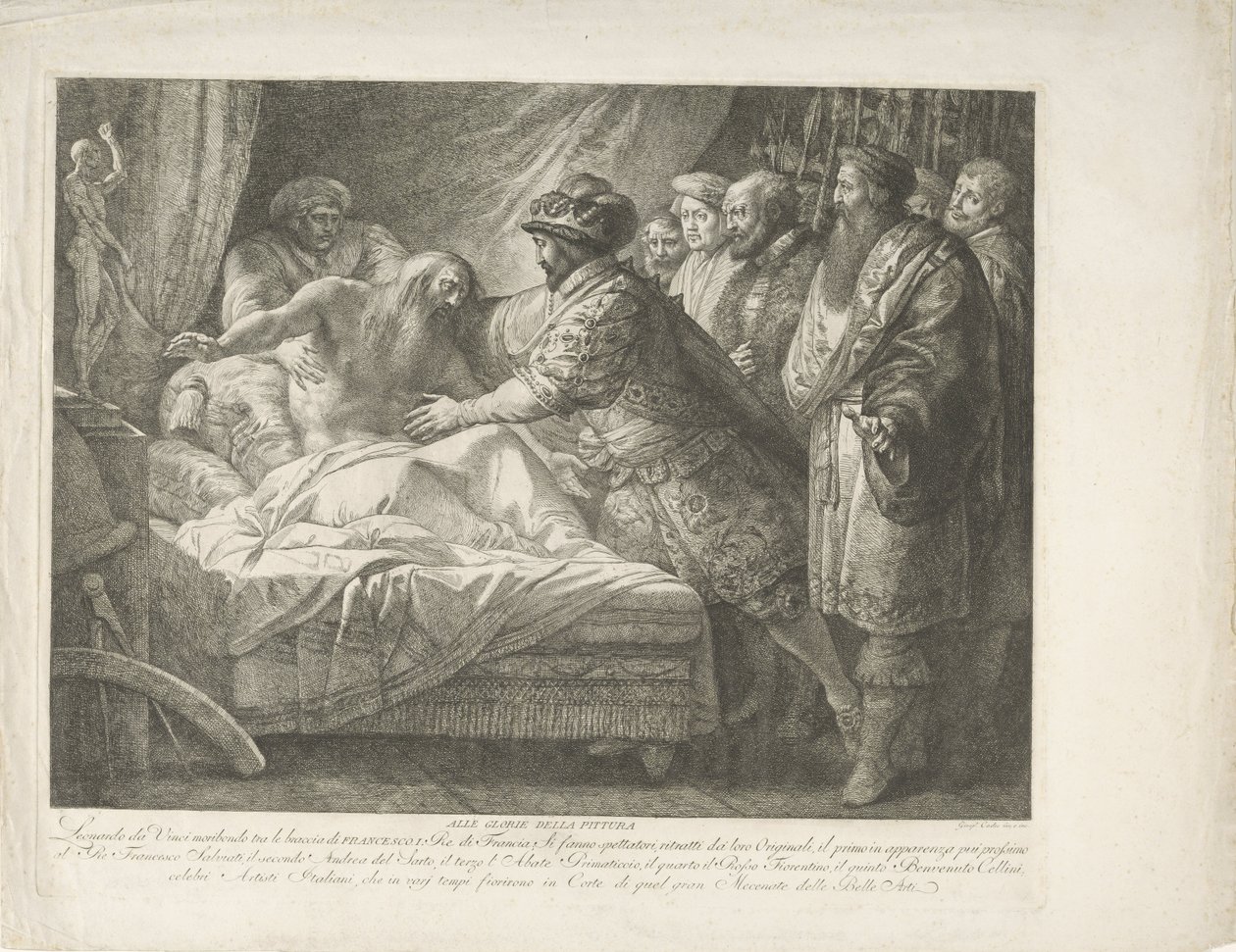 König Franz I. bei dem sterbenden Leonardo da Vinci von Giuseppe Cades