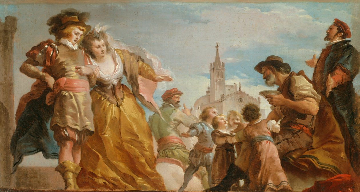 Das Treffen von Gautier, Graf von Antwerpen, und seiner Tochter Violante von Giuseppe Cades
