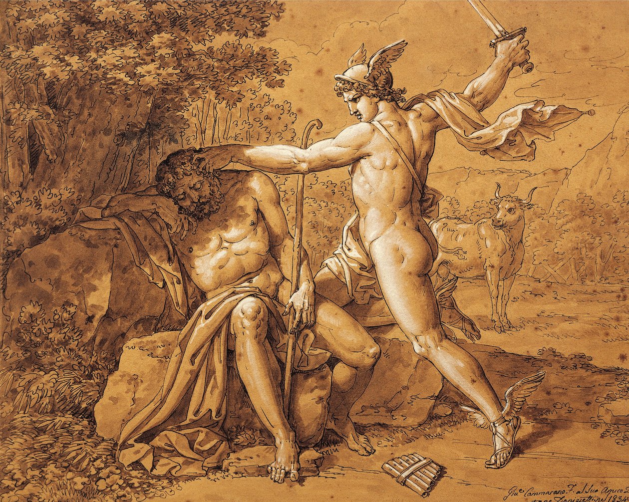 Italien, Merkur tötet Argus, um die Nymphe zu retten (Mercurio uccide Argo per salvare la ninfa) von Giuseppe Cammarano (1766-1859) von Giuseppe Cammarano