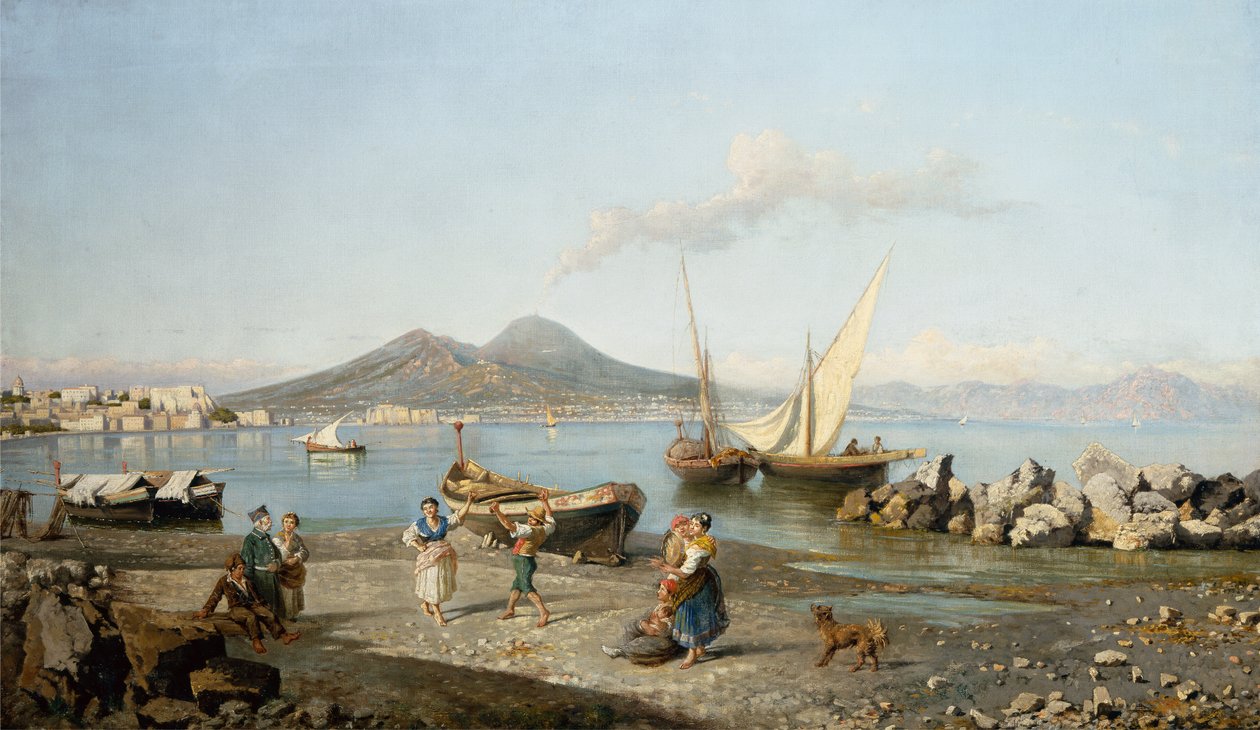 Ein Blick auf die Bucht von Neapel von Giuseppe Carelli