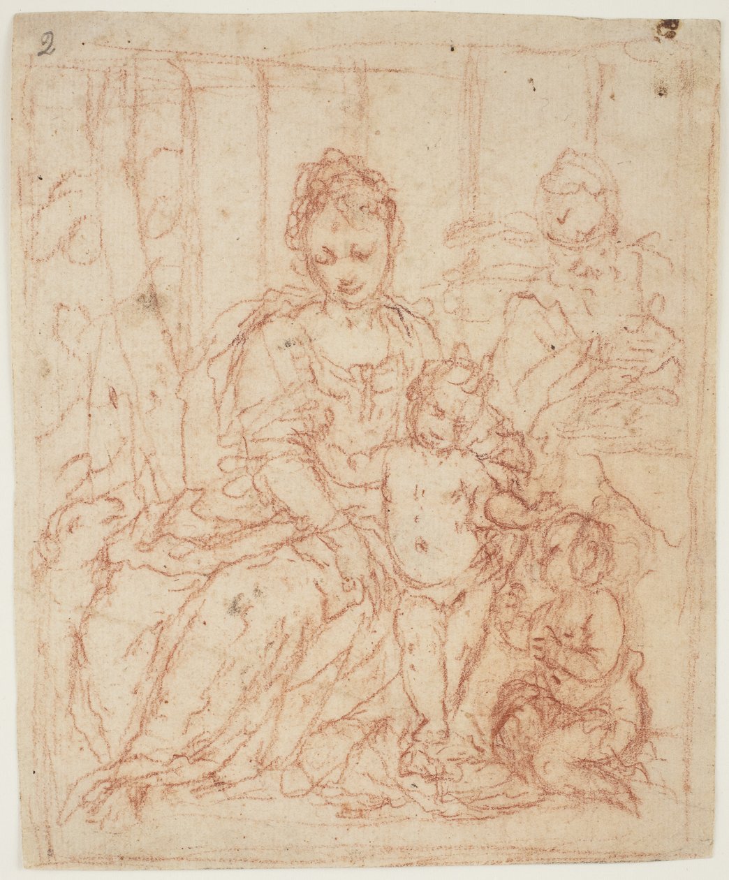 Die Heilige Familie mit dem kleinen Johannes dem Täufer und einem Lamm von Giuseppe Diamantini