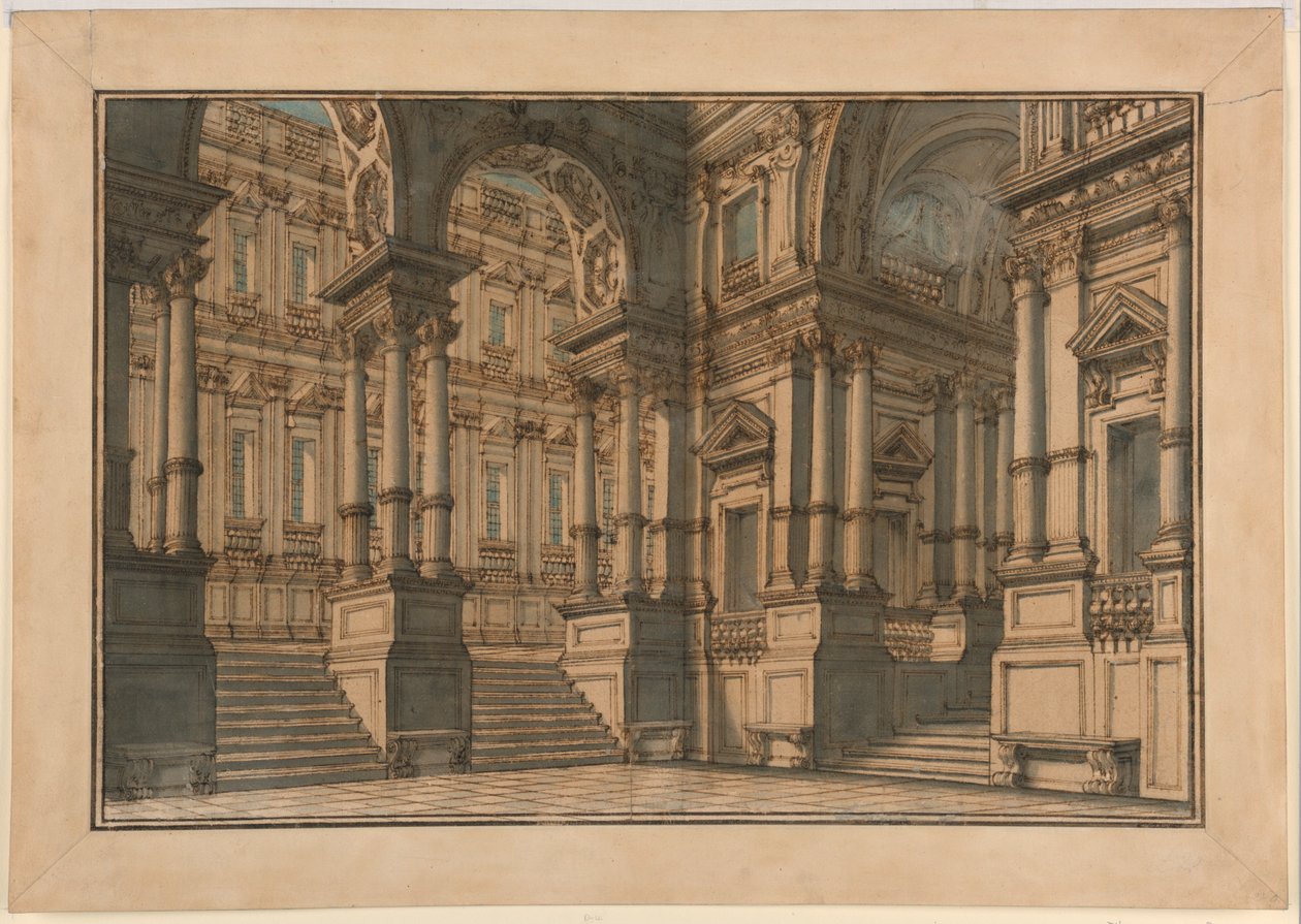 Bühnenbild: Palastinterieur von Giuseppe Galli Bibiena