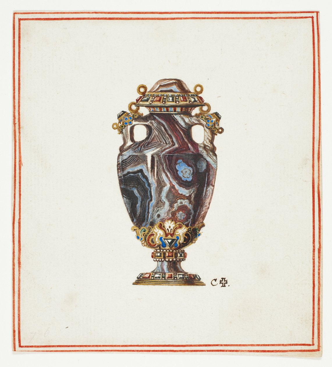 Porphyrvase von Giuseppe Grisoni