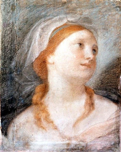 Studie des Kopfes einer jungen Frau mit roten Haaren von Giuseppe Maria (circle of) Crespi