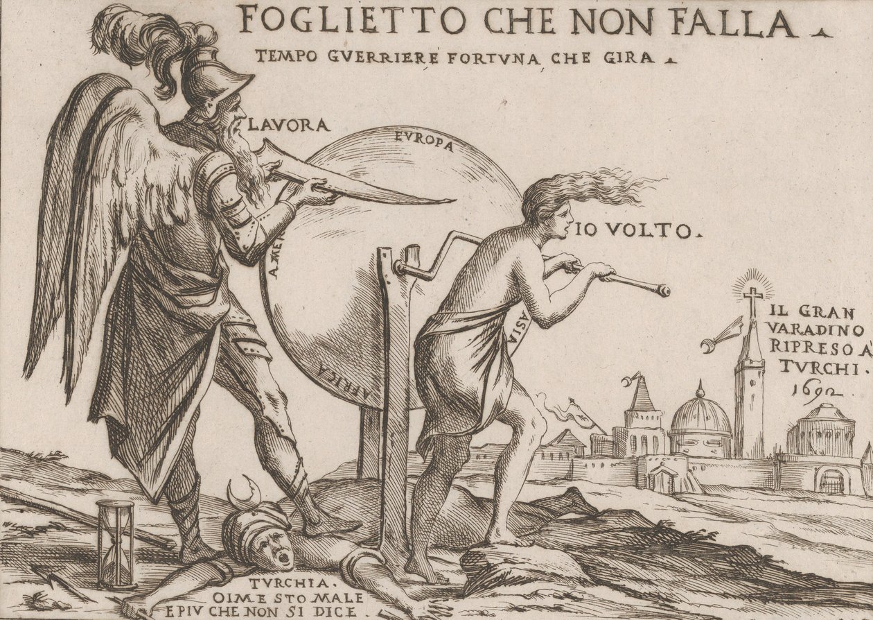 Eine Allegorie in Bezug auf das Schicksal der Türken, ca. 1692 von Giuseppe Maria Mitelli