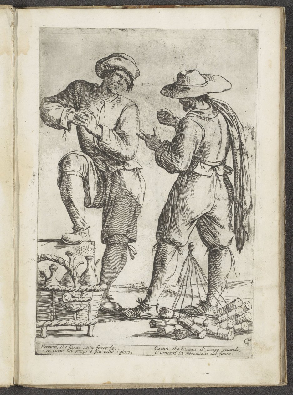 Verkäufer von Anislikör und Verkäufer von Streichhölzern von Giuseppe Maria Mitelli
