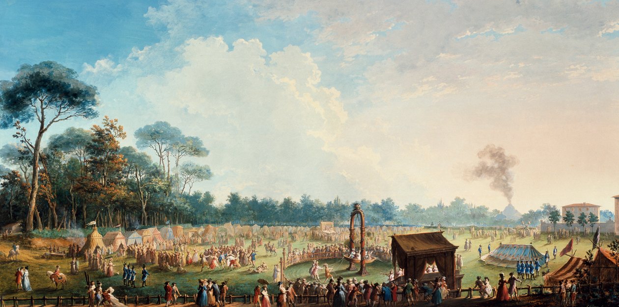 Feier auf Bauernhöfen zu Ehren von Ferdinand III, Spiele auf der Wiese der Großen Eiche von Giuseppe Maria Terreni