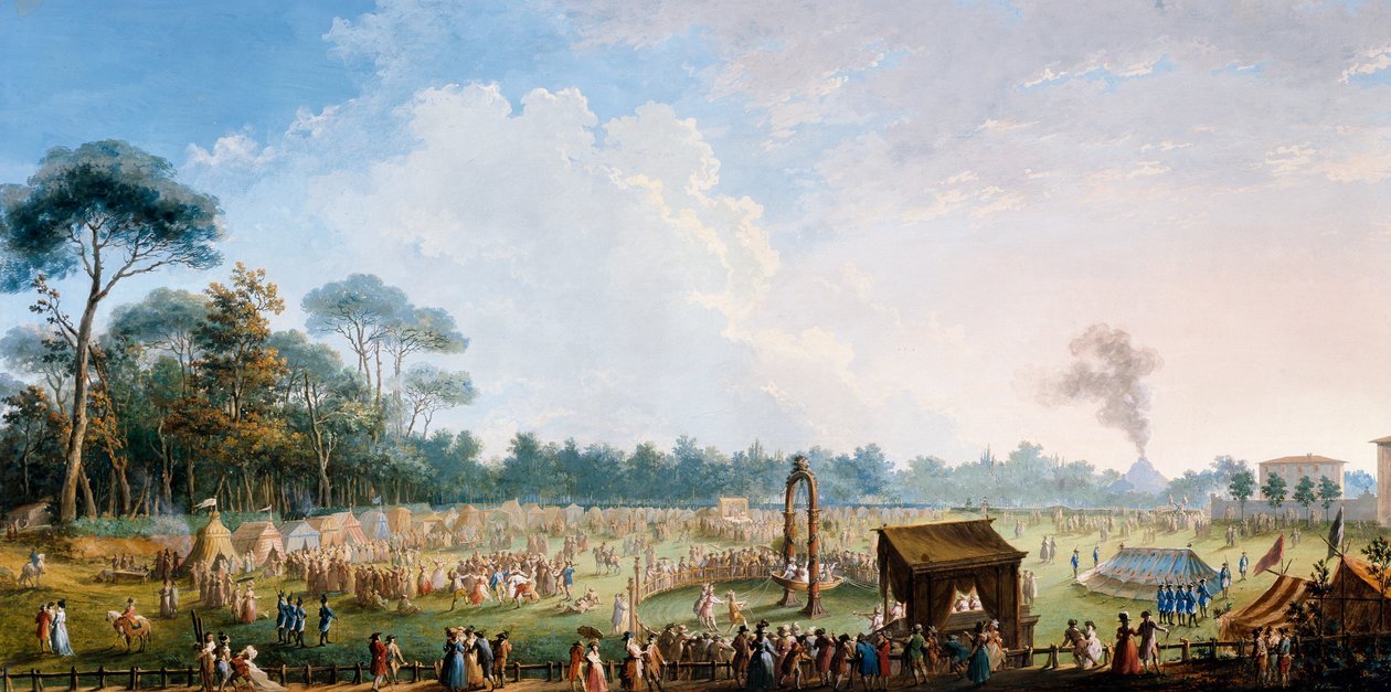 Feier in den Cascine zu Ehren von Ferdinand III, Spiele auf der Wiese der Großen Eiche von Giuseppe Maria Terreni