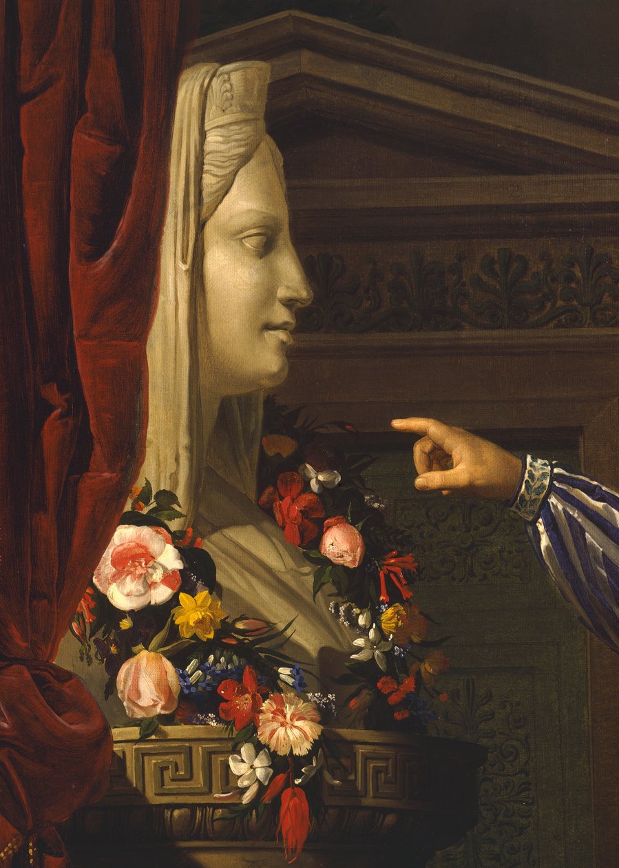 Alter Mann zeigt seiner Enkelin die Herm von Maria Luigia von Giuseppe Molteni