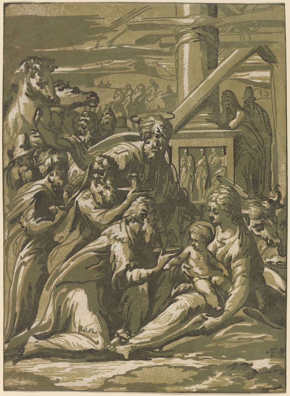 Die Anbetung der Könige von Giuseppe Nicolo Vicentino, after Parmigianino