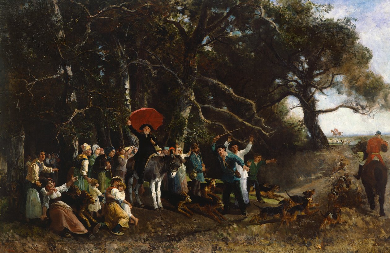 Unterbrochene Predigt, von Giuseppe Palizzi von Giuseppe Palizzi