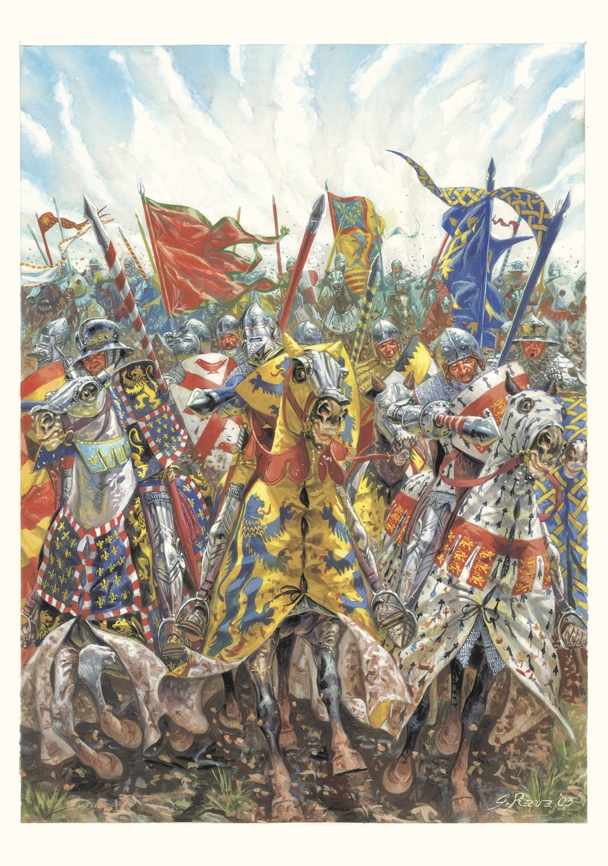 Angriff der französischen Ritter in der Schlacht von Azincourt (25. Oktober 1415) von Giuseppe Rava