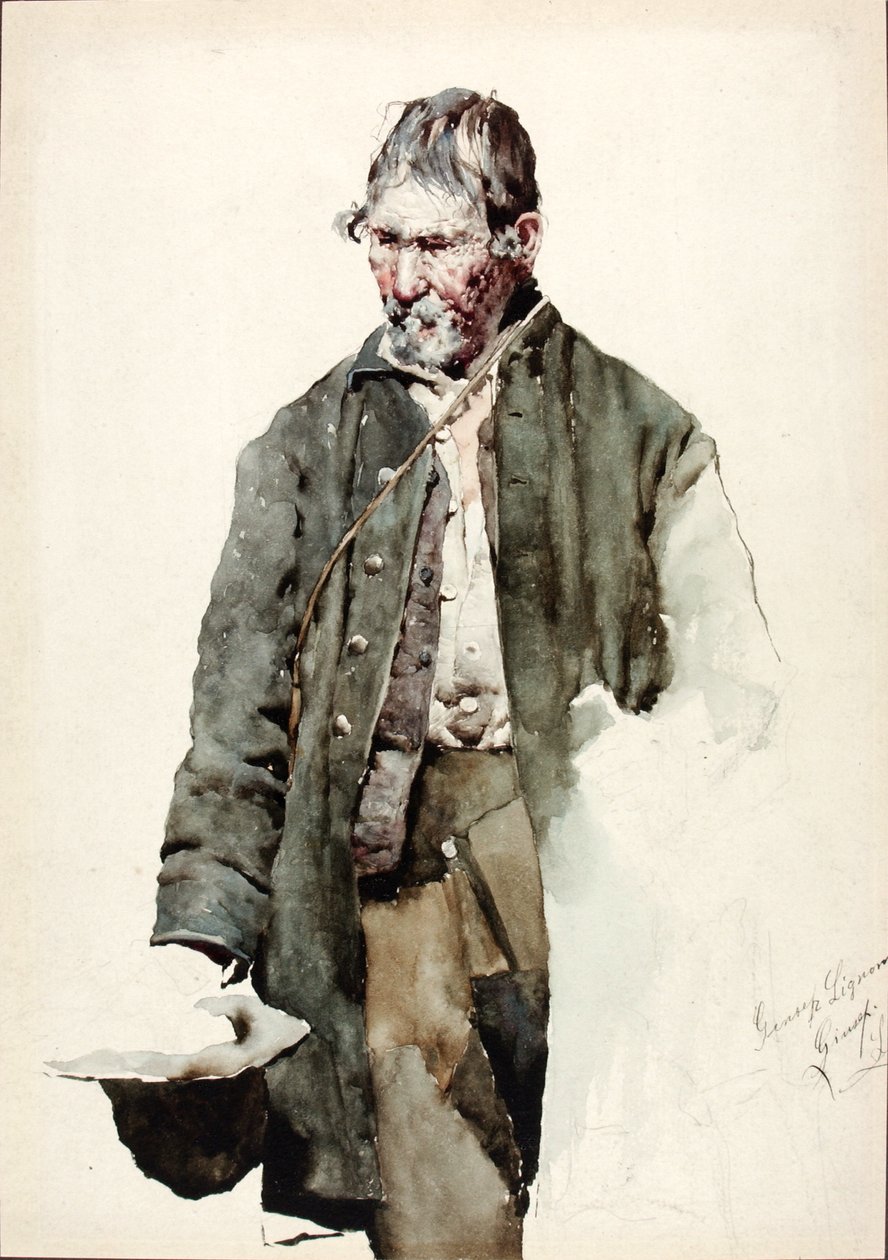 Studie eines alten Mannes, spätes 19. bis frühes 20. Jahrhundert von Giuseppe Signorini