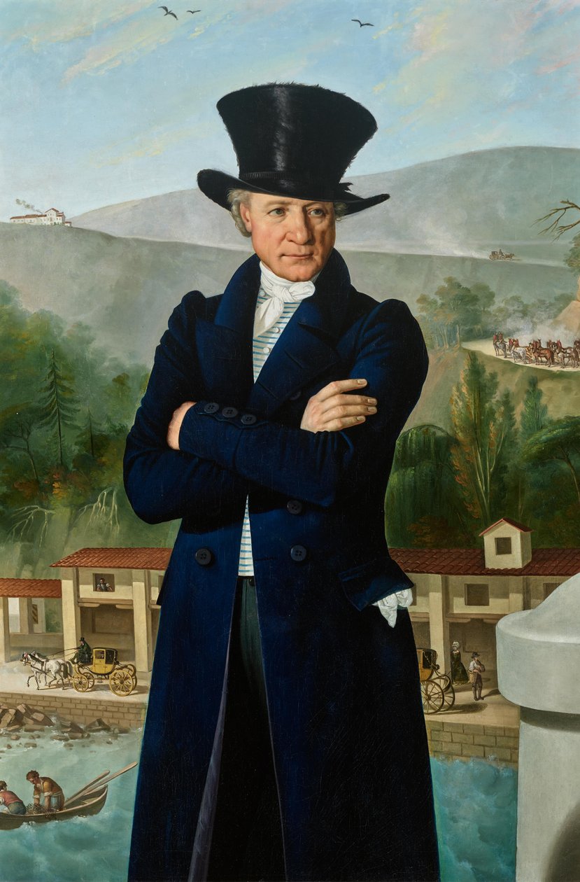 Der Speditionsunternehmer Paolo Preinitsch im Hafen von Triest von Giuseppe Tominz