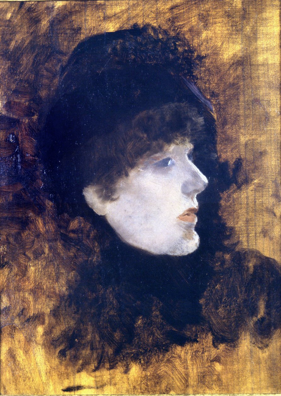 Porträt von Henriette Rosine Bernard genannt Sarah Bernhardt (1844-1923) - von De Nittis von Giuseppe or Joseph de Nittis
