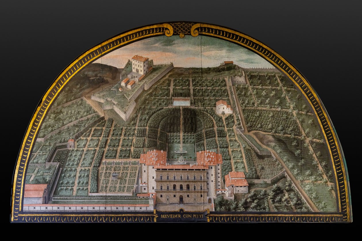 Pitti-Palast, Boboli-Gärten und Belvedere-Festung in Florenz von Giusto Utens