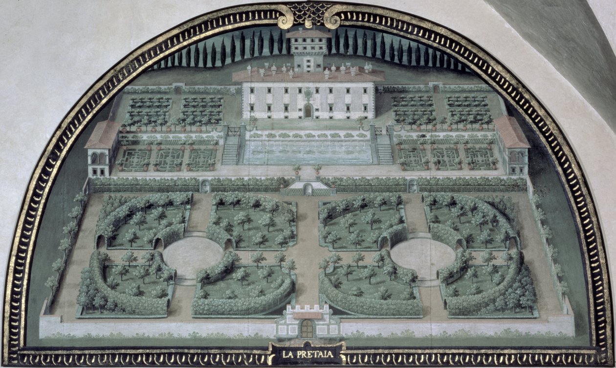Villa della Pretaia aus einer Serie von Lunetten, die Ansichten der Medici-Villen darstellen von Giusto Utens