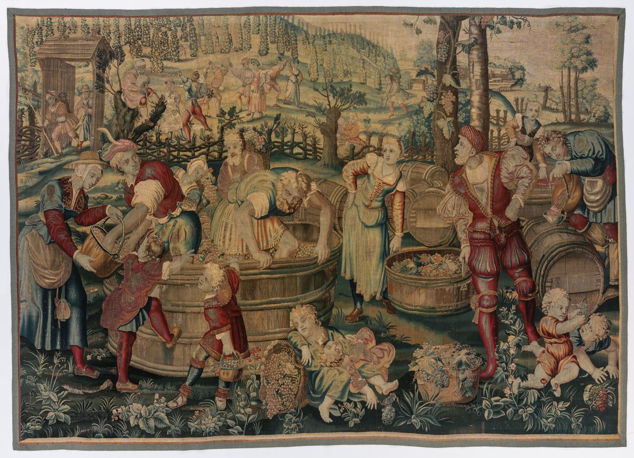 Herbst: Weinszene aus dem Set der vier Jahreszeiten von Gobelins