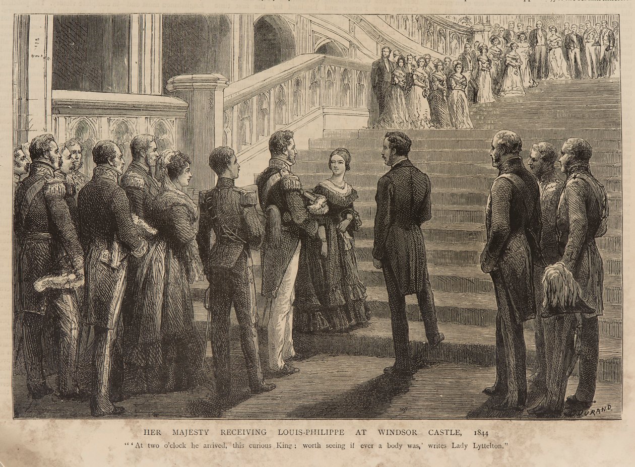 Königin Victoria empfängt König Louis Philippe auf Schloss Windsor von Godefroy Durand
