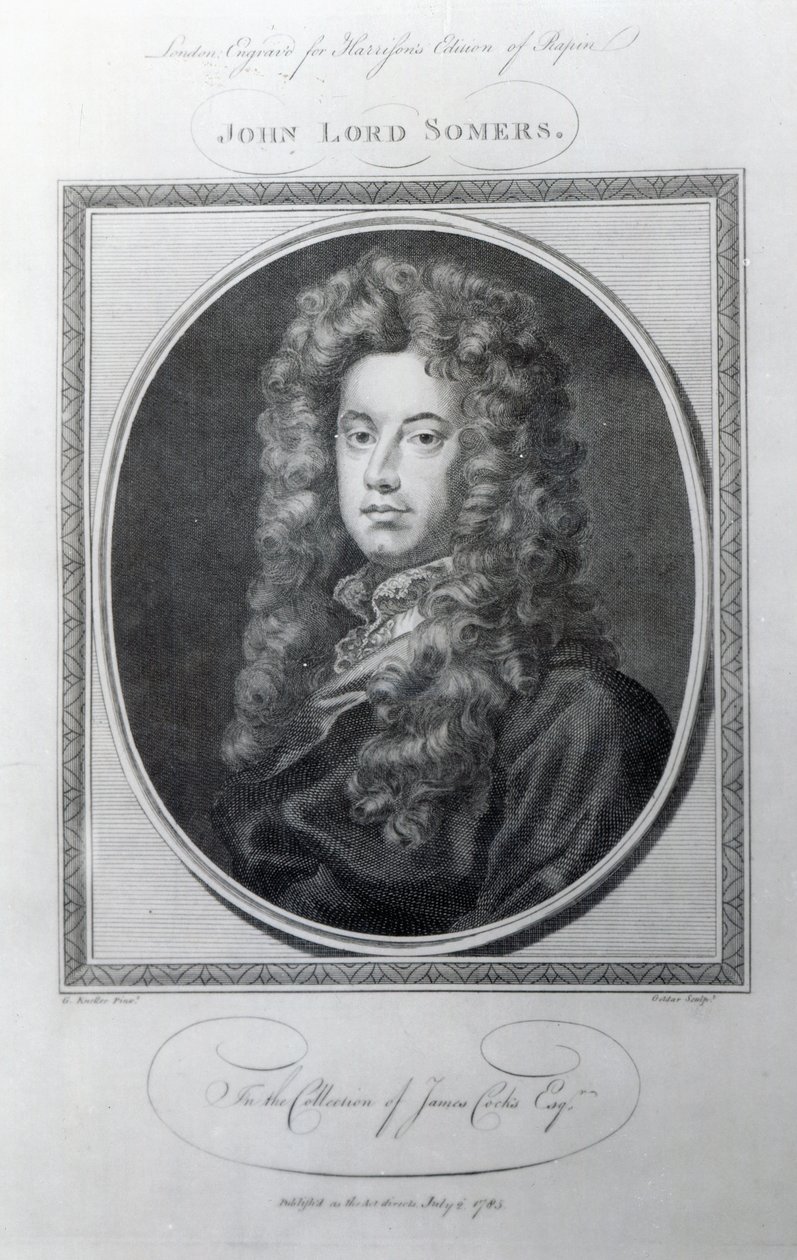 John, Lord Somers, graviert von John Golder von Godfrey Kneller