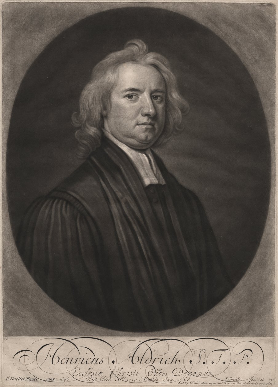 Henricus Aldrich, graviert von John Smith, 1696 von Godfrey Kneller