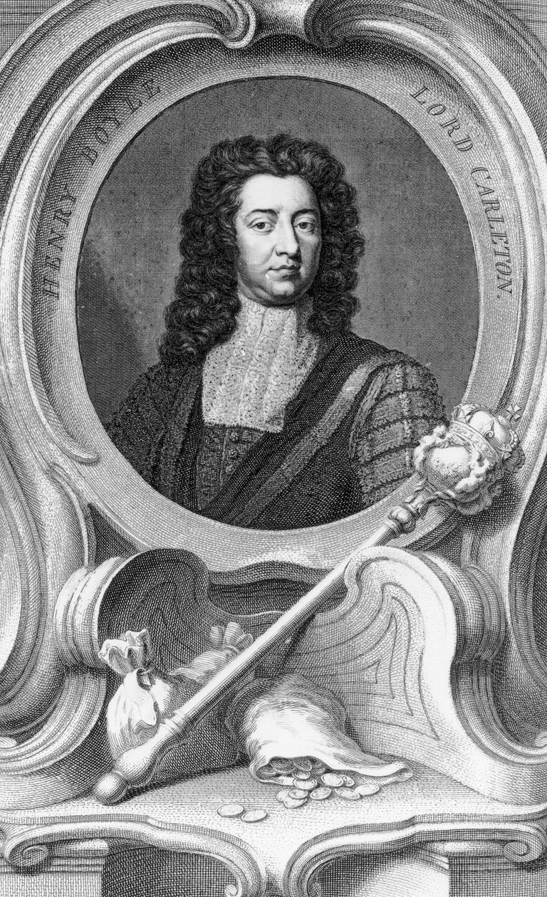 Henry Boyle, Lord Carleton, graviert von Jacobus Houbraken, 1740 von Godfrey Kneller