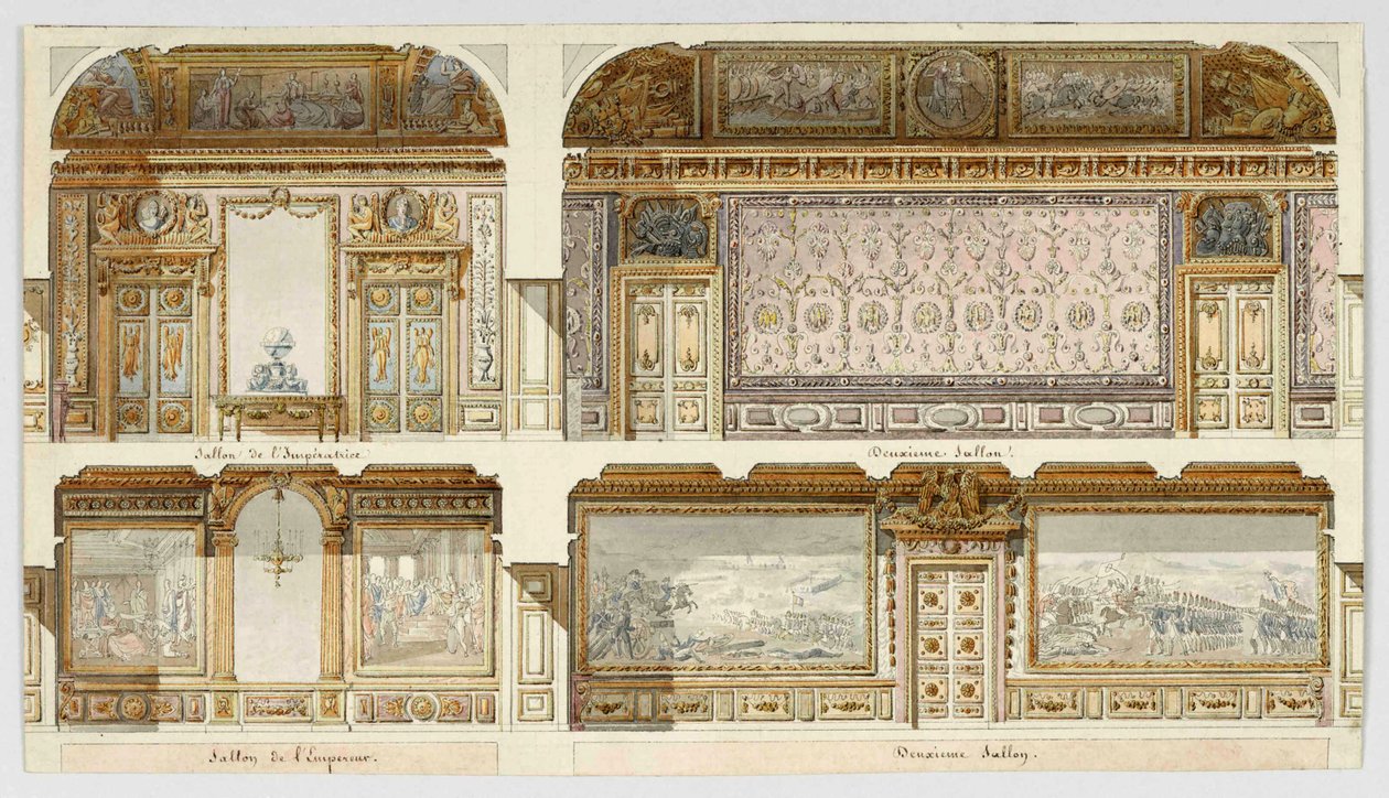 Entwurf für die Dekoration der Appartements des Kaisers und der Kaiserin im Schloss Versailles von Gondoin