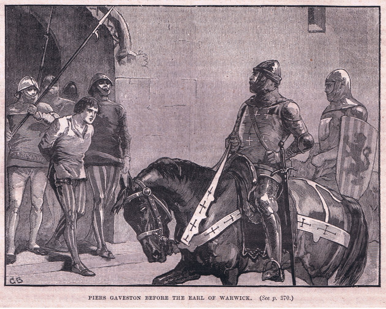 Pier Gaveston vor dem Earl of Warwick, 1312 n. Chr. von Gordon Frederick Browne