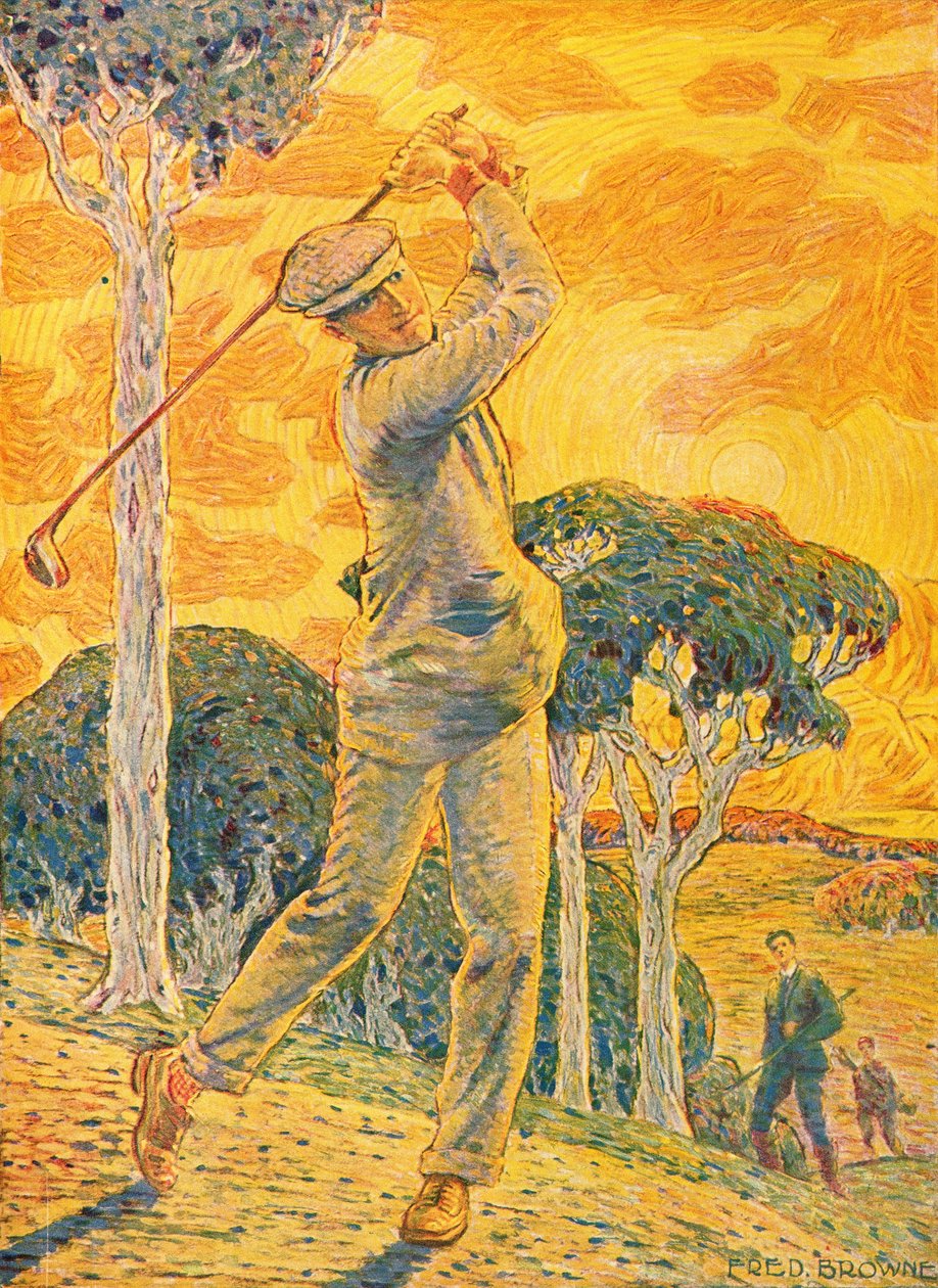 Golf, Titelillustration für Vie au Grand Air, 15. September 1919 von Gordon Frederick Browne