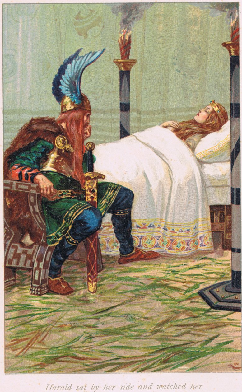 Harald saß an ihrer Seite und beobachtete sie, Illustration aus 