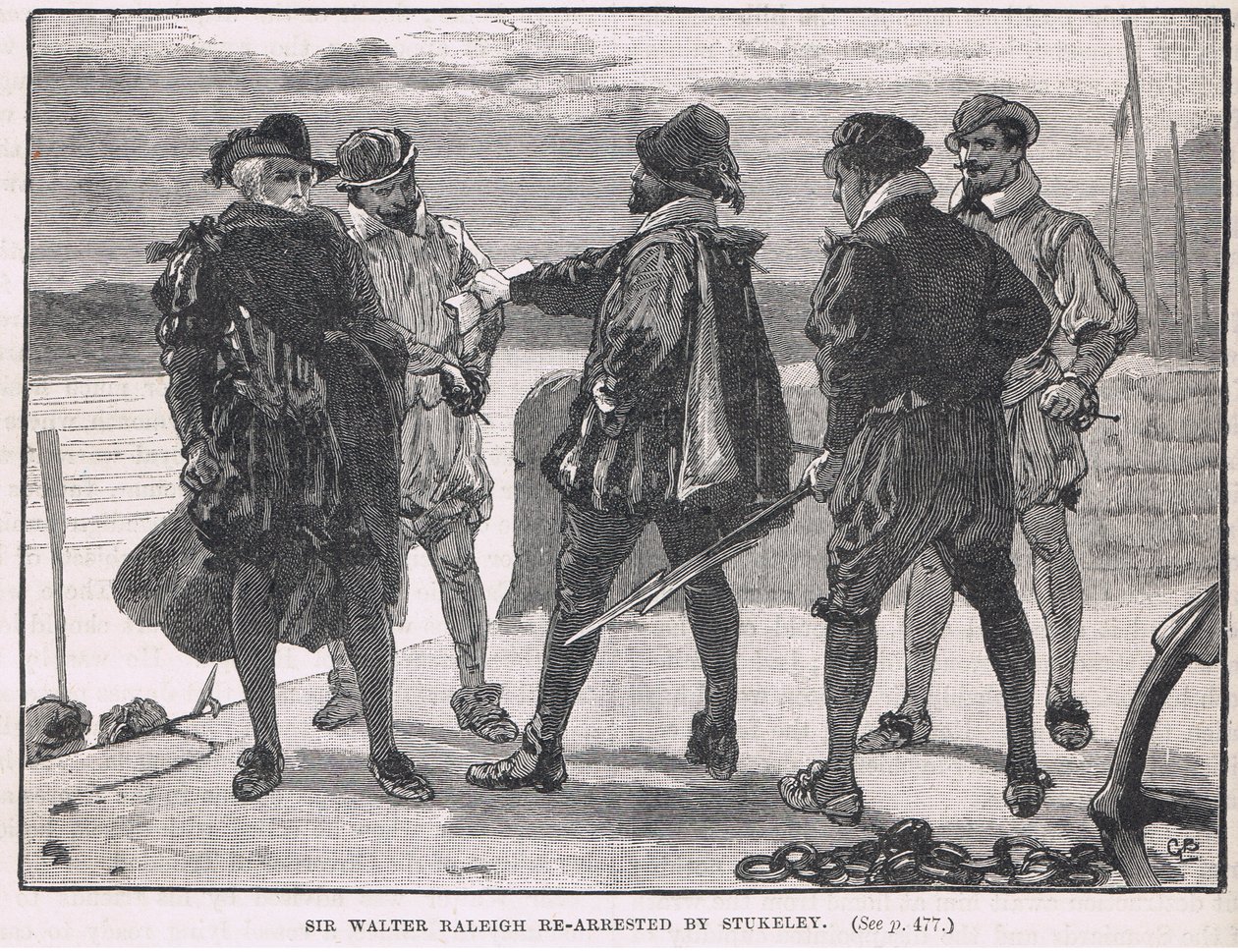 Sir Walter Raleigh erneut verhaftet von Stukeley, 1618 von Gordon Frederick Browne