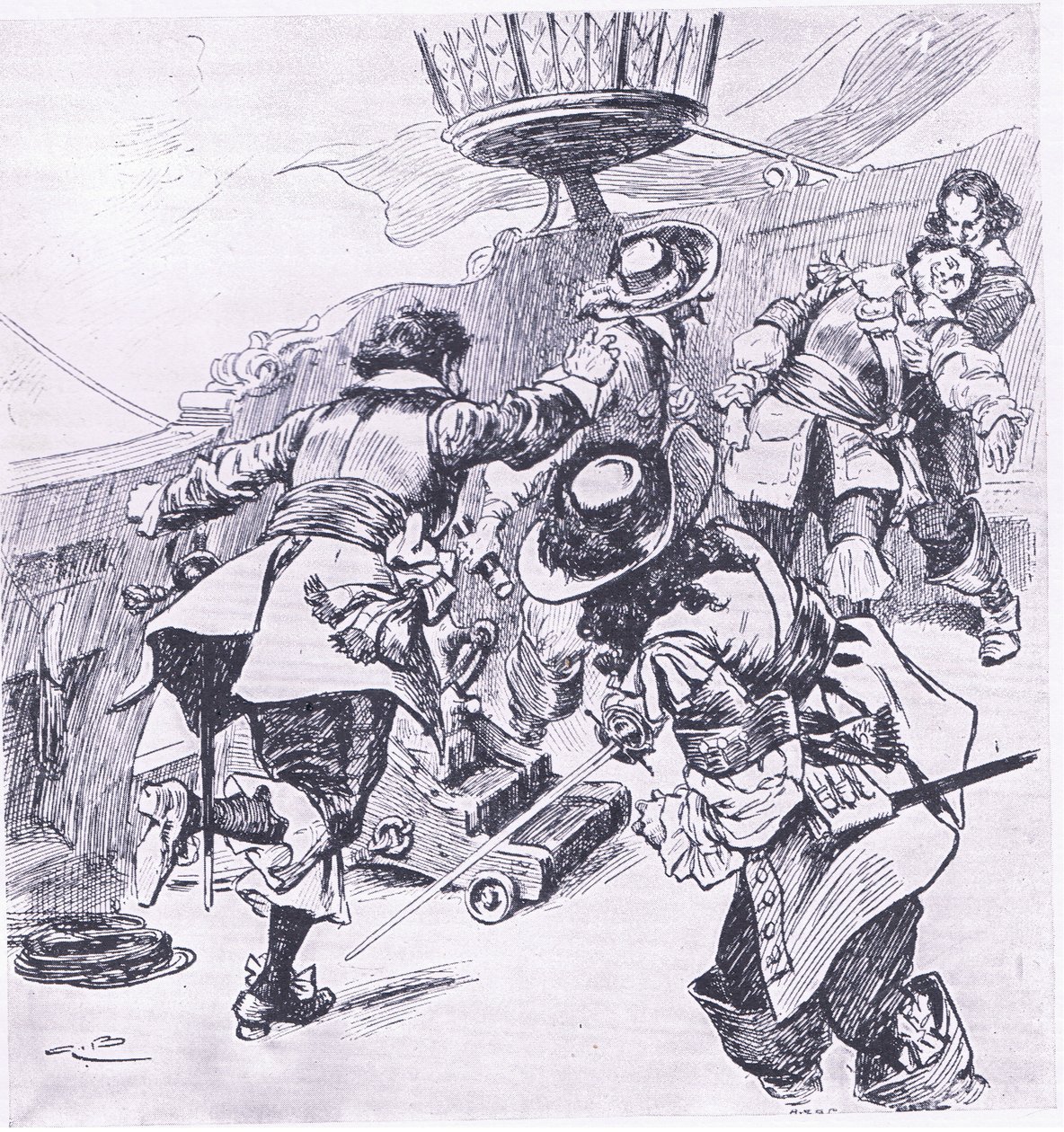 Der Tod von Von Tromp, 31. Juli 1653, Illustration aus British Battles on Land and Sea, 1915 von Gordon Frederick Browne