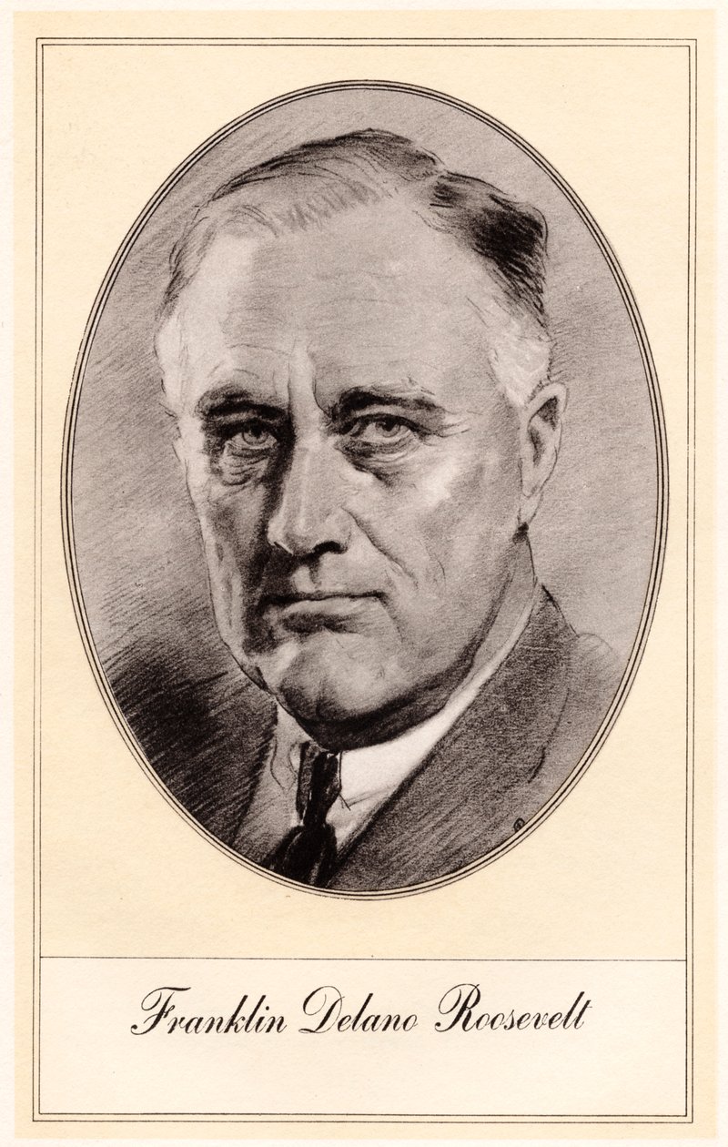 Franklin Delano Roosevelt, 32. Präsident der Vereinigten Staaten, Mitte des 20. Jahrhunderts von Gordon Ross