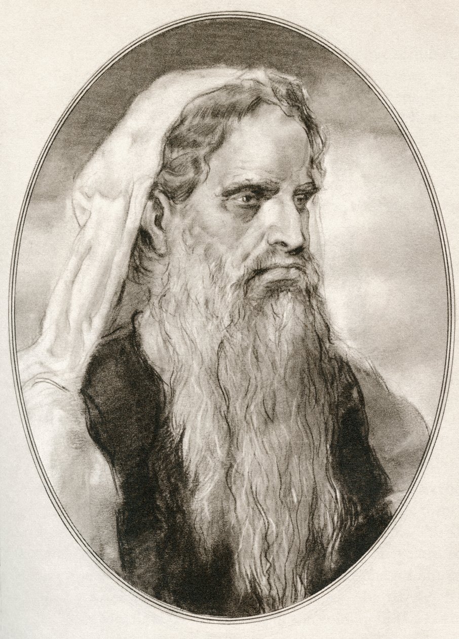 Moses, ein Prophet in den abrahamitischen Religionen, Führer der Israeliten und Gesetzgeber, aus Lebende Biographien religiöser Führer von Gordon Ross