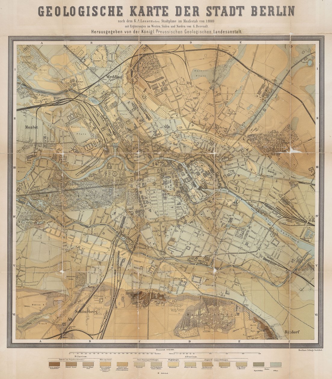 Geologische Karte der Stadt Berlin von Gottlieb Berendt