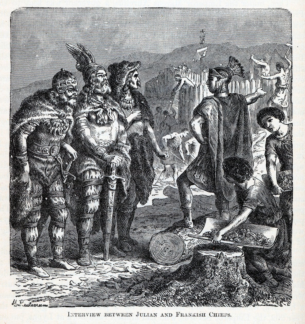 Interview zwischen Julian und fränkischen Häuptlingen, 1882 von Gottlob Heinrich Leutemann