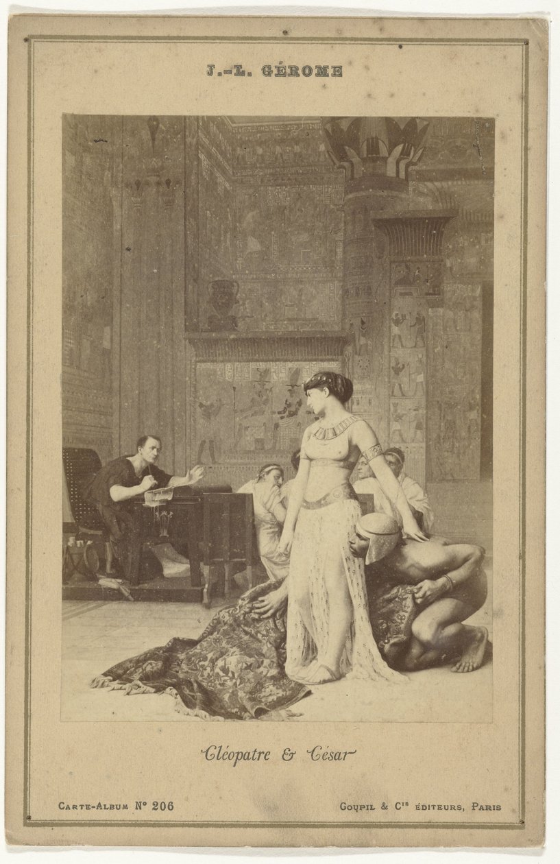 Fotoreproduktion des Gemäldes Kleopatra und Cäsar von Jean-Léon Gérôme von Goupil and Cie.
