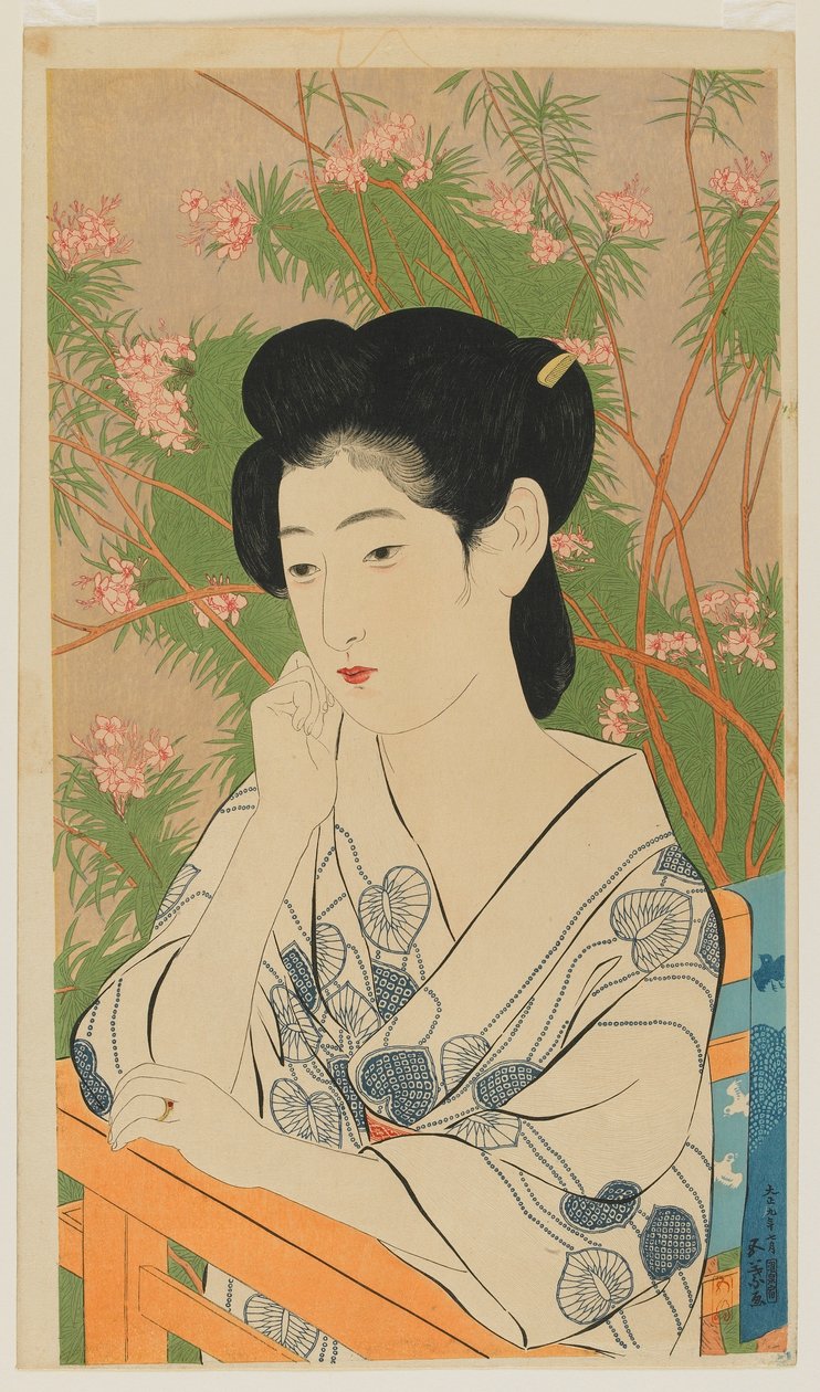 Heiße Quelle Hotel (Onsen yado) Taisho-Ära, Juli 1920 von Goyo Hashiguchi