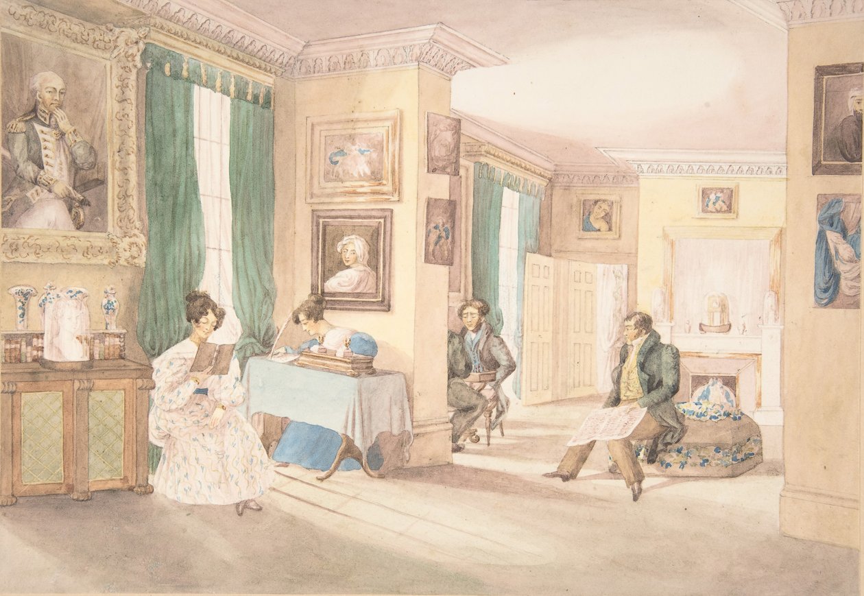 Ein Innenraum in Hatton, Warwickshire, 1820-30 von Granddaughters of Dr. Samuel Parr.