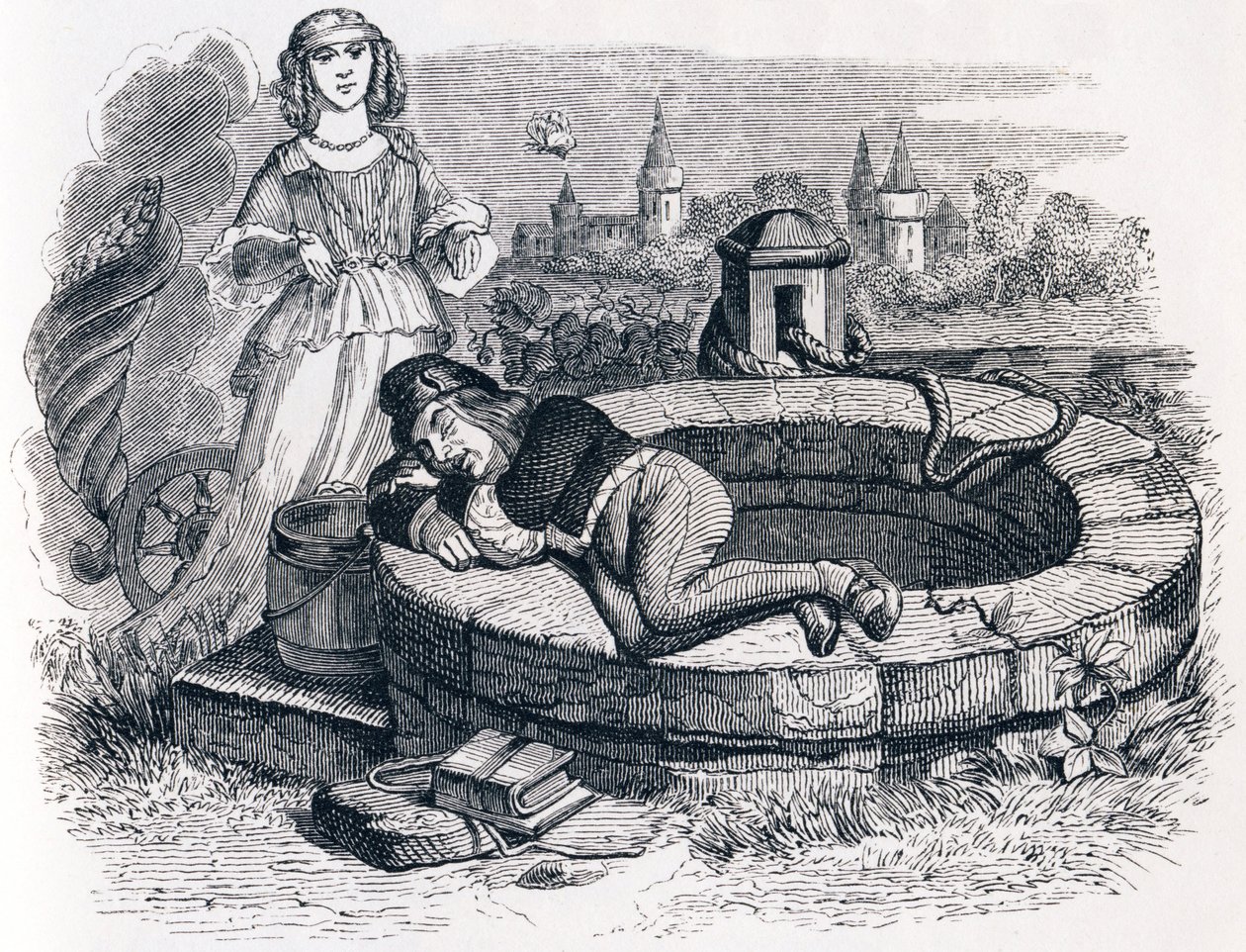 Das Glück und das Kind - Fabeln von La Fontaine von Grandville