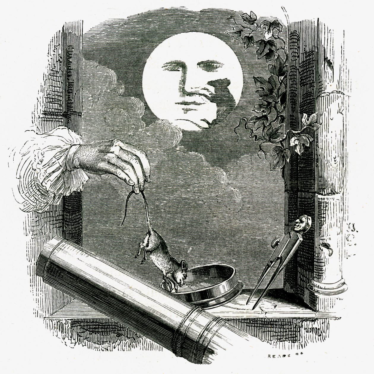 Ein Tier im Mond: La Fontaine Fabel illustriert von Grandville. von Grandville (1803 47)