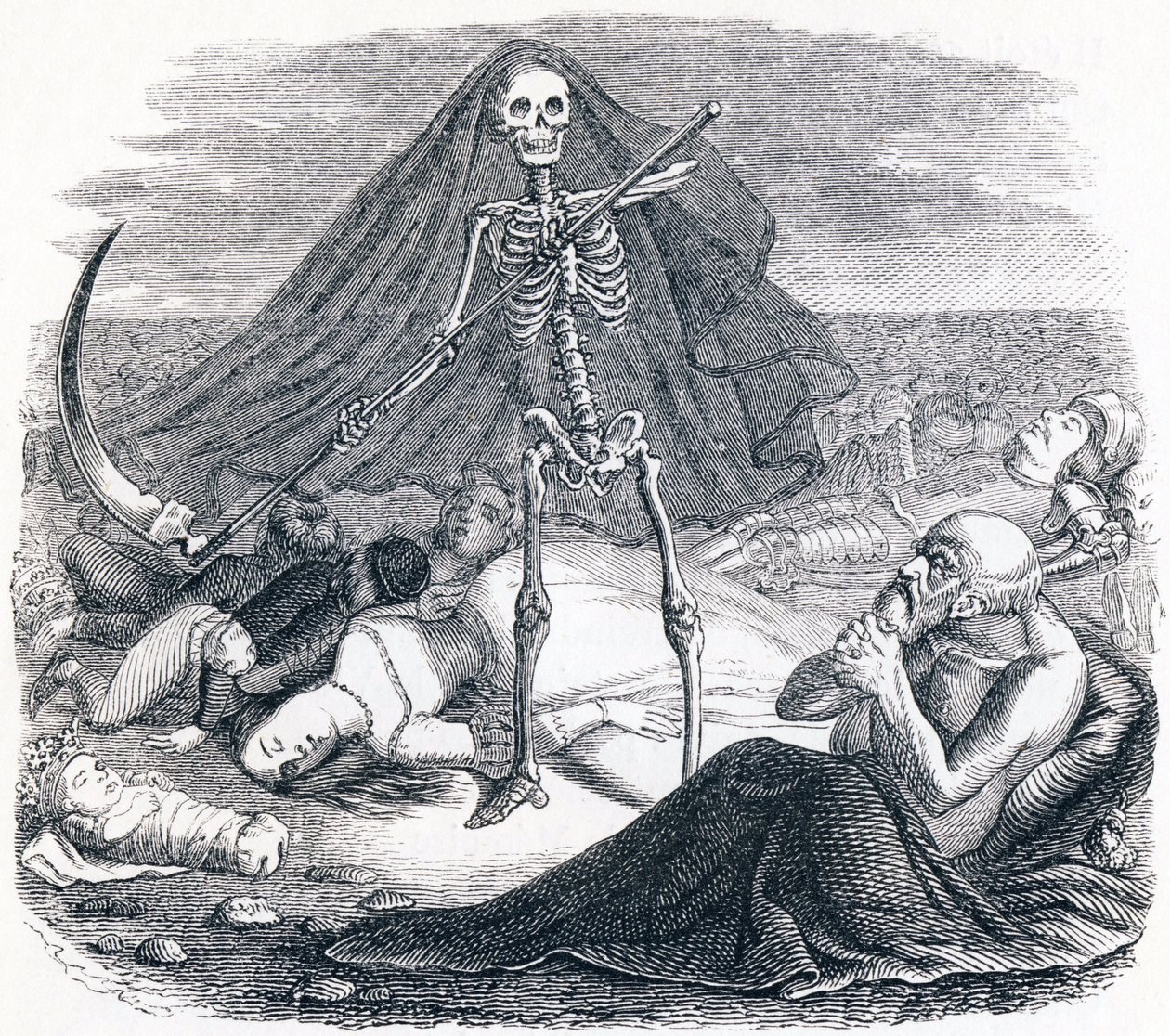 Der Tod und der Sterbende - Fabeln von La Fontaine von Grandville