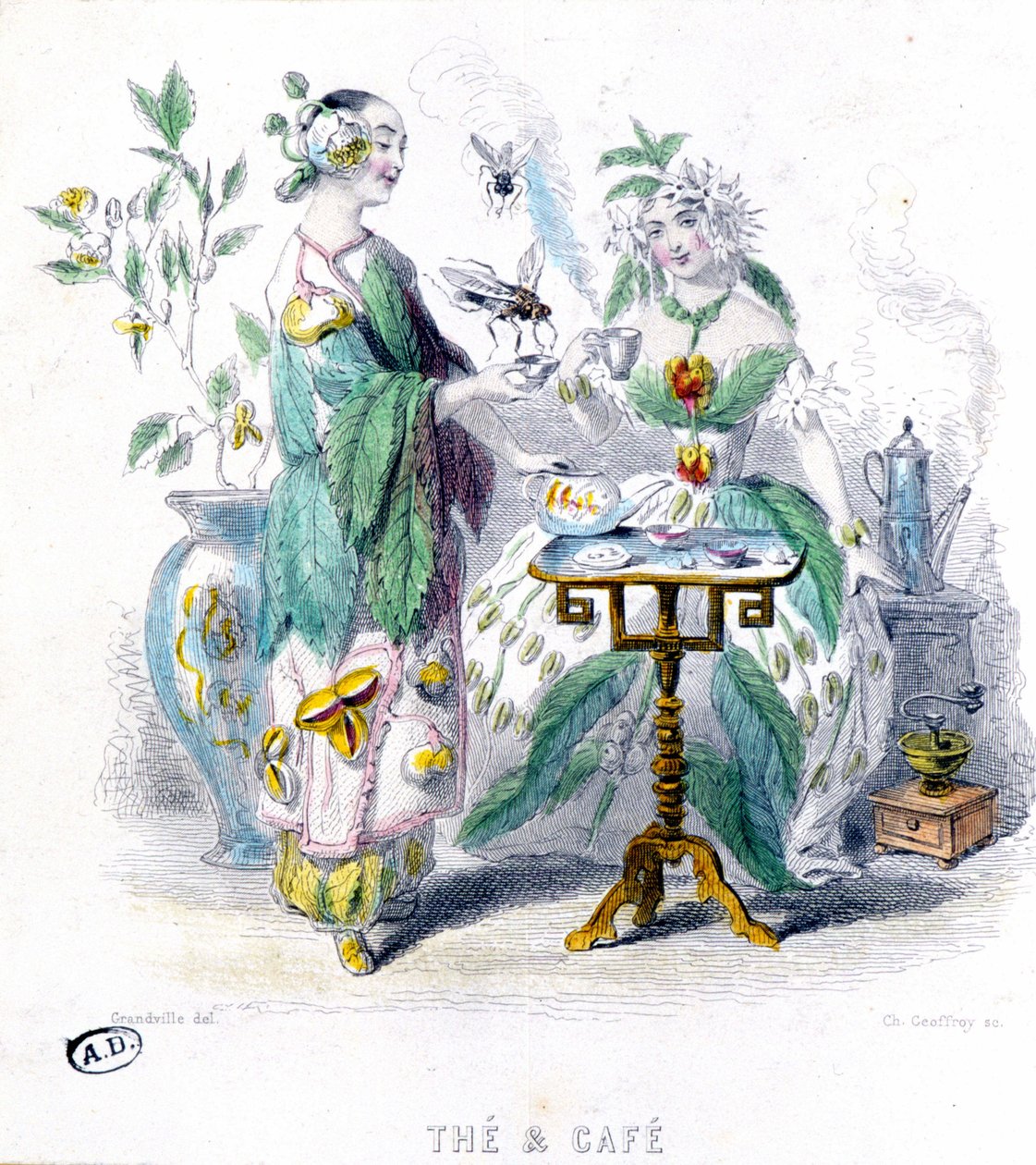 Tee und Kaffee - Allegorie von Grandville von Grandville