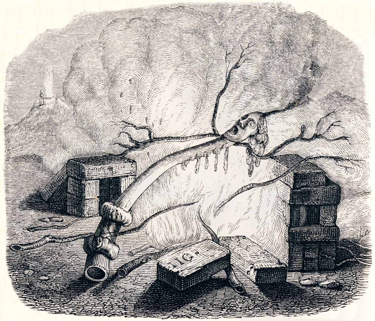 Die Kerze - Fabeln von La Fontaine von Grandville