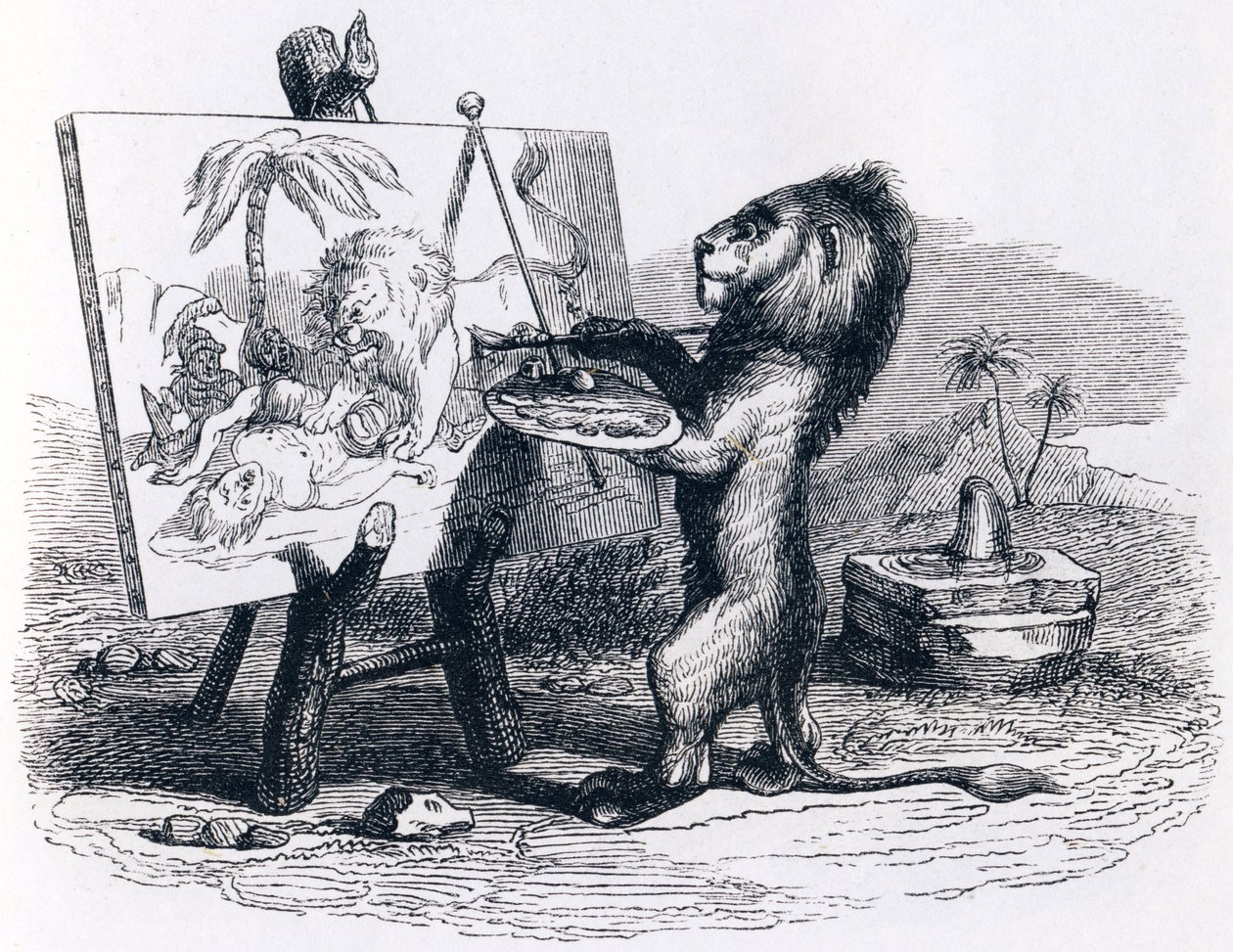 Der vom Menschen getötete Löwe (Le lion abattu par l