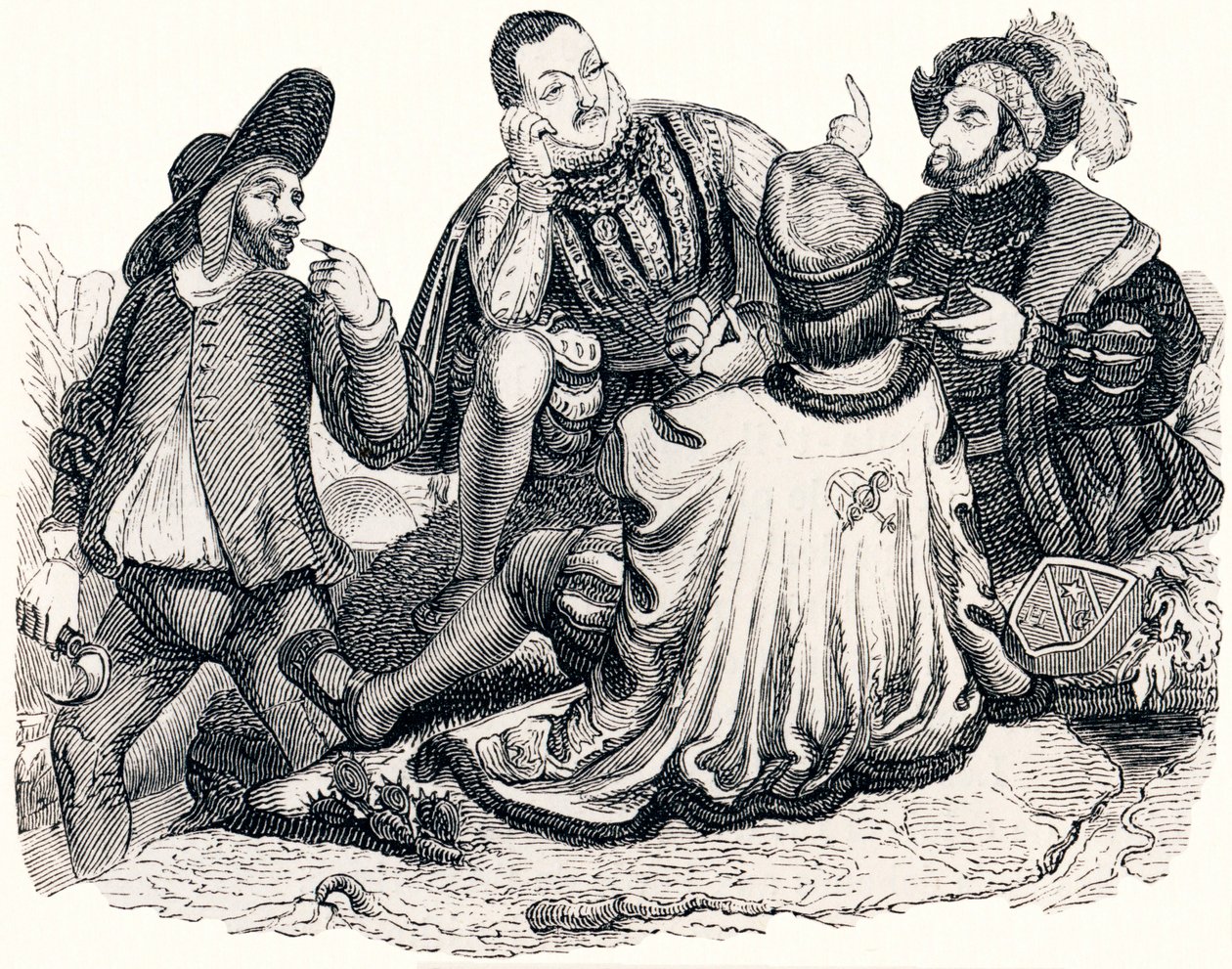 Der Kaufmann, der Edelmann, der Patrizier und der Königssohn - Fabeln von La Fontaine von Grandville