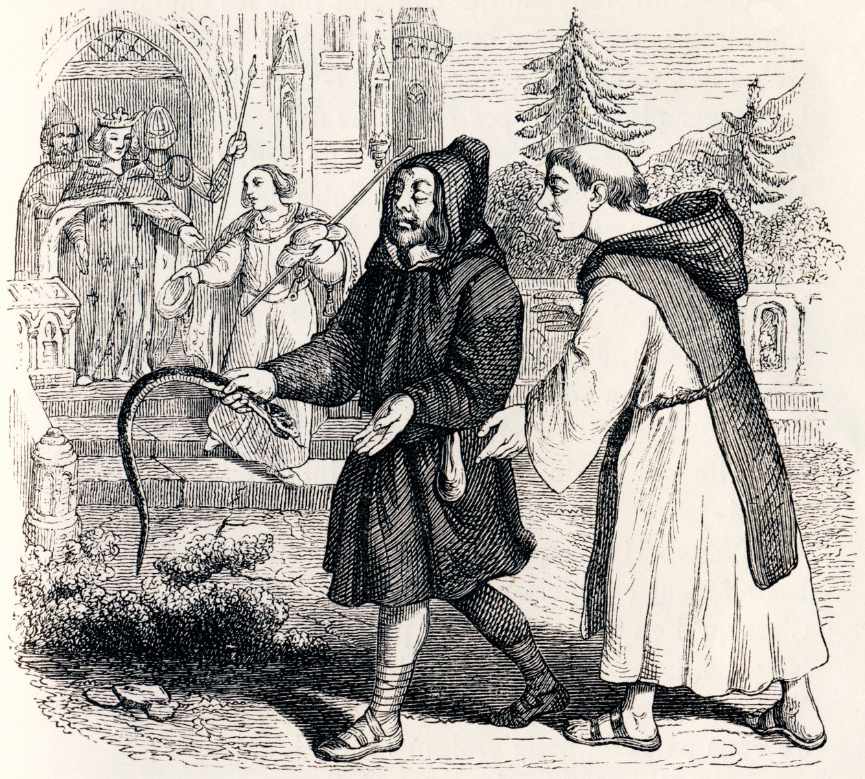 Der Hirte und der König - Fabeln von La Fontaine von Grandville