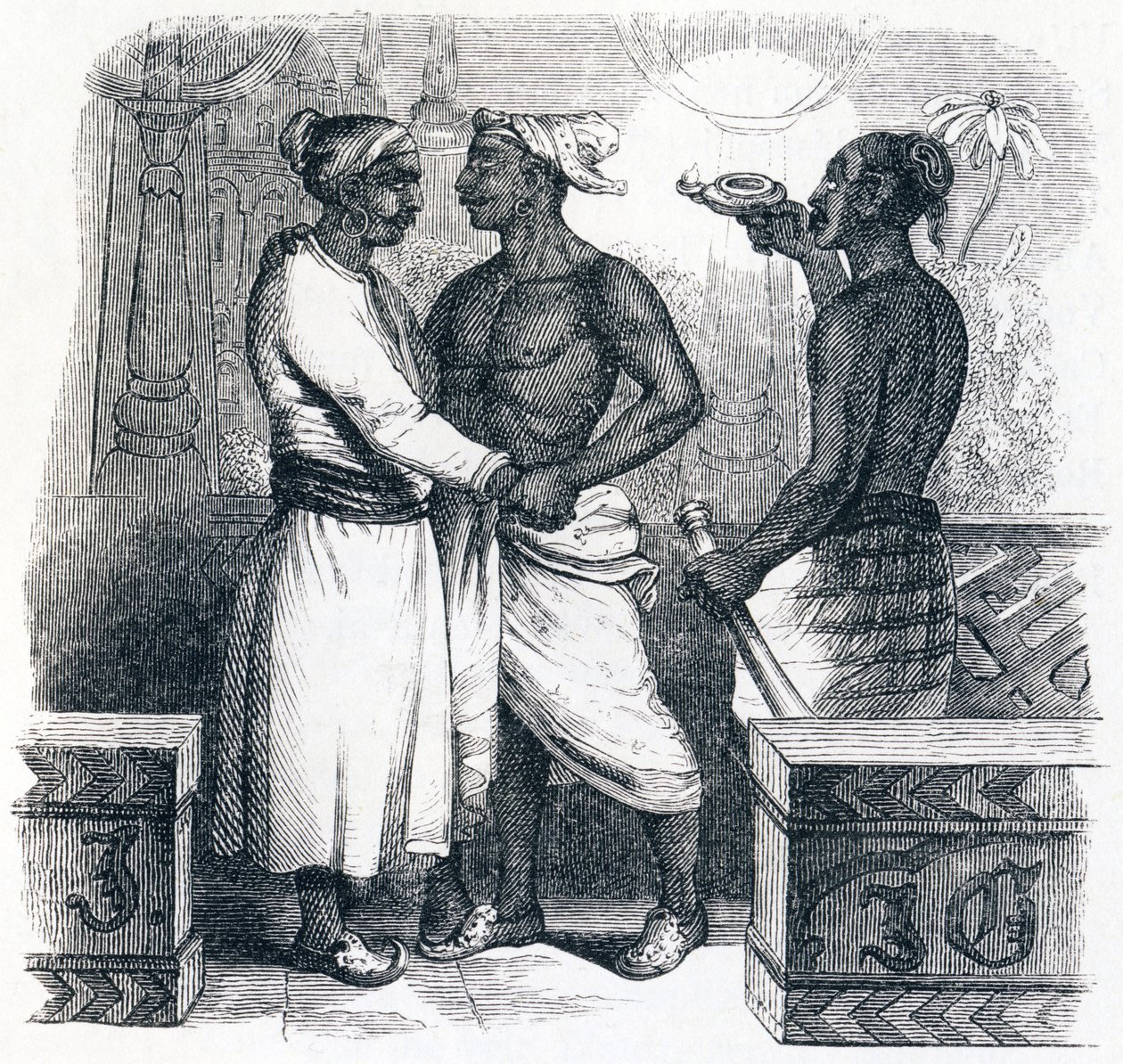Die zwei Freunde - Fabeln von La Fontaine von Grandville