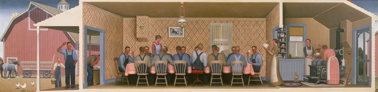 Abendessen für die Drescher von Grant Wood