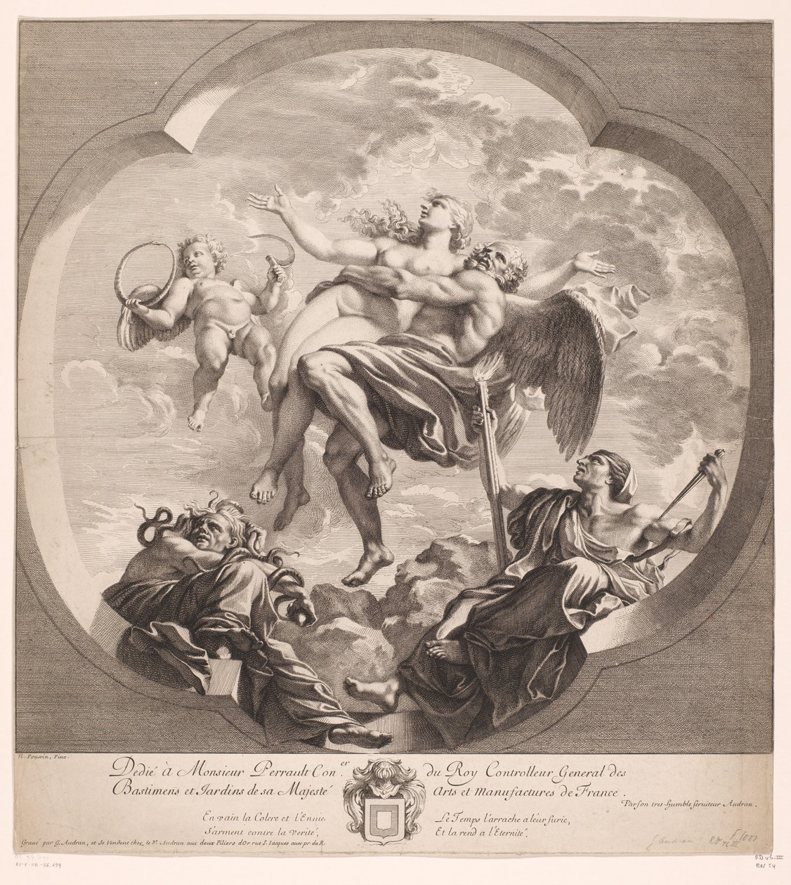Personifikation der Zeit, die die Wahrheit enthüllt von Gérard Audran